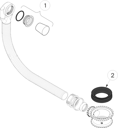 Overflow fitting chrome incl. adapter for Bette washbasins 